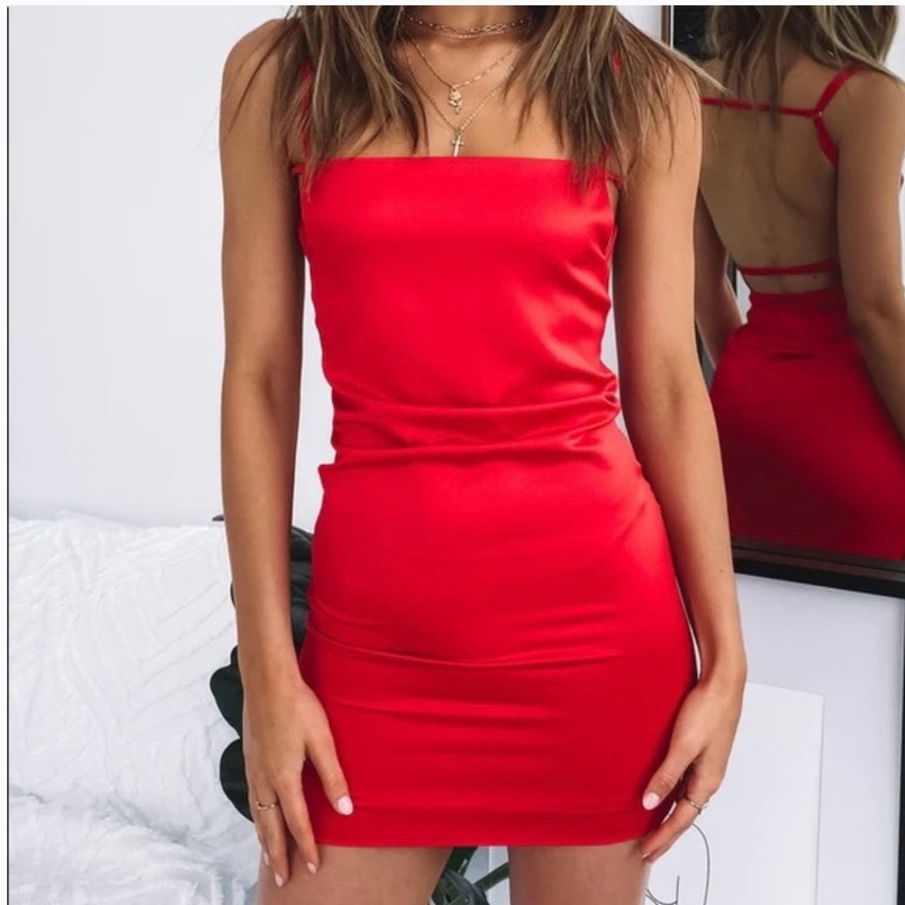 Red Strappy Mini Dress